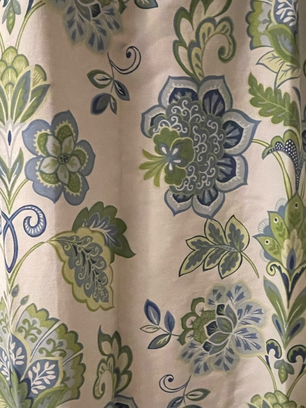 Cynthia Rowley Green and Blue Floral Shower Curtain - Picture 7 of 8